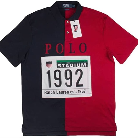 Polo Mens 1992 Stadium Collection Red/Blue M - Picture 2 of 2